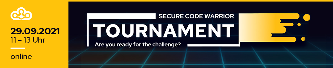 Banner with the title "Secure Code Warrior Tournament – Are you ready for the challenge?"